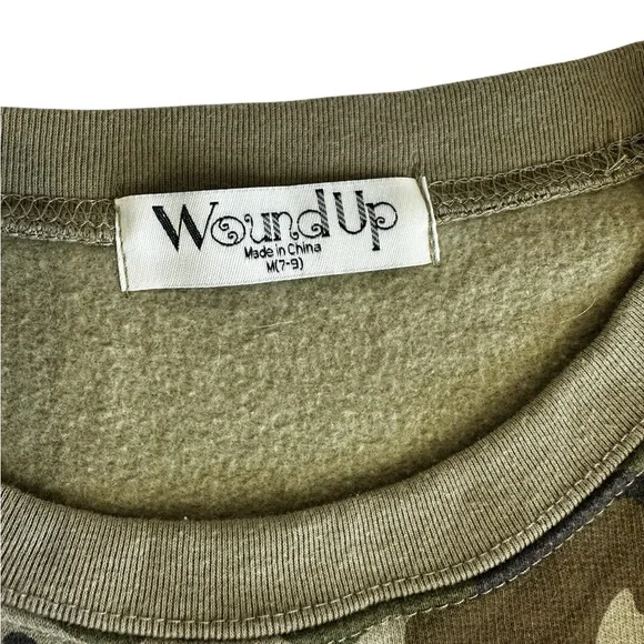 Wound Up Camouflage Crewneck Women’s Sweatshirt, Streetwear/Casual/ Playful Bold - Picture 4 of 11
